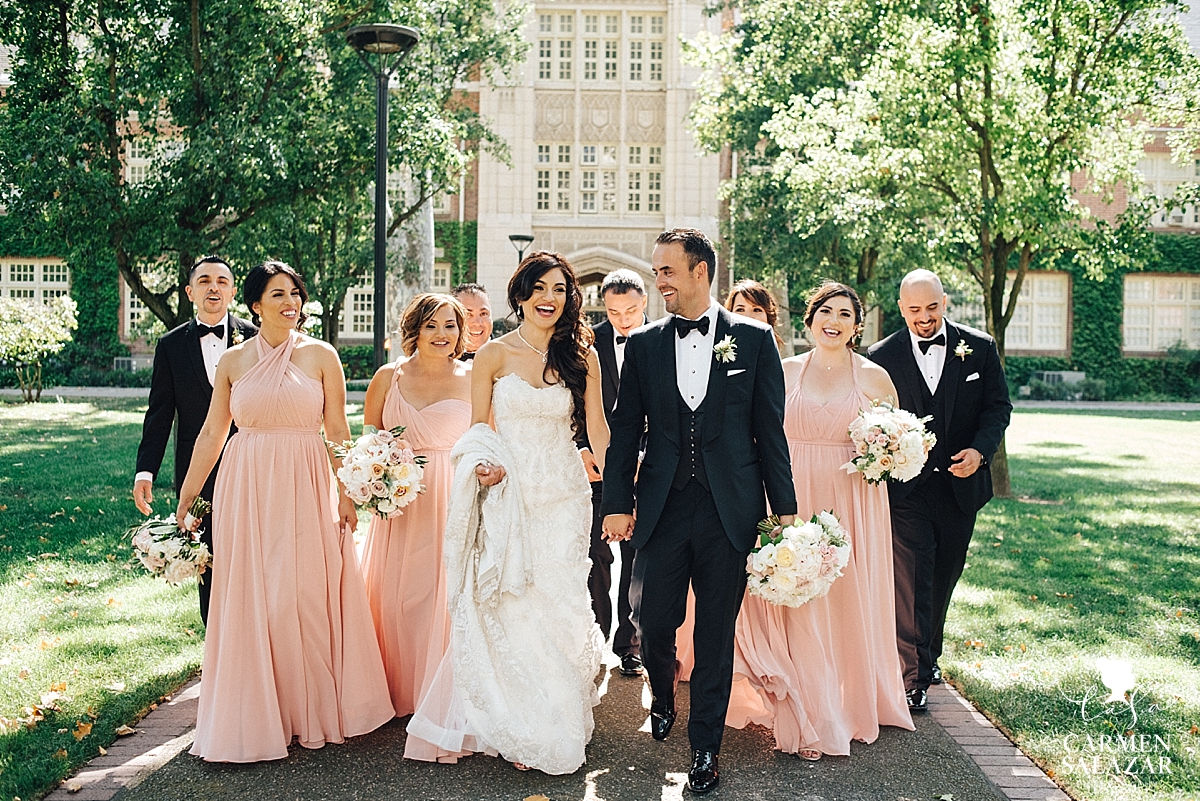 Wine Roses Lodi Summer Wedding University Of Pacific Bridal Party Photography Carmen Salazar